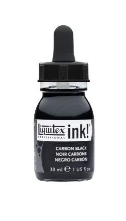 0337 Nero di carbonio   Colore acrilico liquido Liquitex INK - flacone 30ml