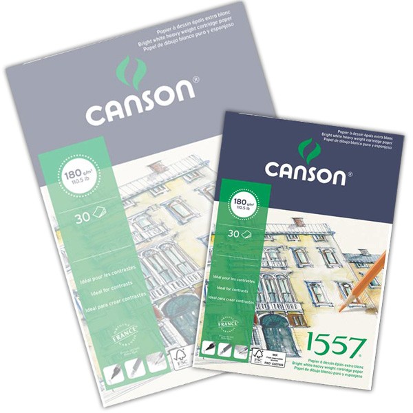 Blocco Canson 1557 Disegno, collato, 30 fogli, 180gr/mq, form. A4