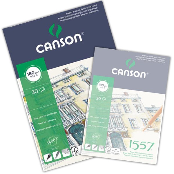 Blocco Canson 1557 Disegno, collato, 30 fogli, 180gr/mq, form. A3
