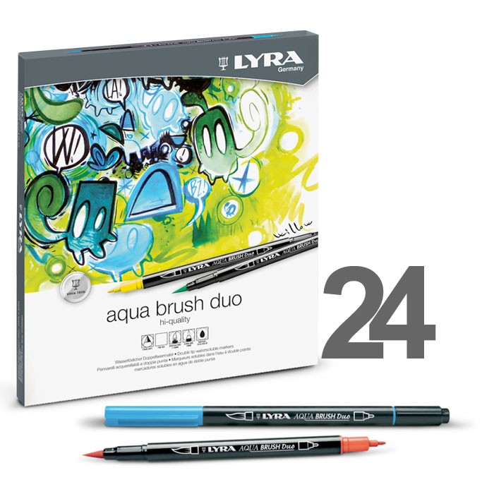 pennarello Lyra Duo Aqua con punta a pennello e punta in feltro, prezzi pennarello Lyra Duo Aqua con punta a pennello e punta in feltro