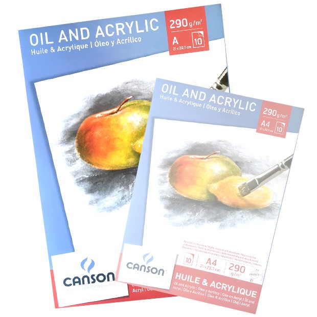 Blocco Olio e Acrilico Canson, Grana media, 10 fogli 290g, A3 cm 29,7x42