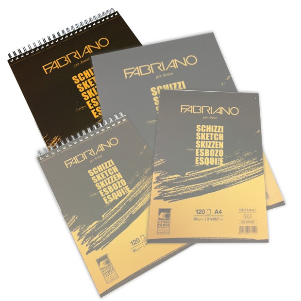 Album Fabriano schizzi, comprare album Fabriano, assortimento blocchi schizzi Fabriano, prezzi e formati blocchi carta