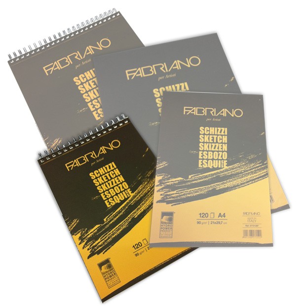 Album Fabriano schizzi, comprare album Fabriano, assortimento blocchi schizzi Fabriano, prezzi e formati blocchi carta