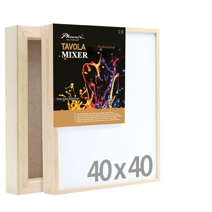 40x40 Tavola MIXER, per tecnica mista - Phoenix - per pouring e resina