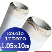 Tela in rotolo pronta grana media, Rotolo 105x1000 cm, PURO Cotone 420gr/mq, prep. standard