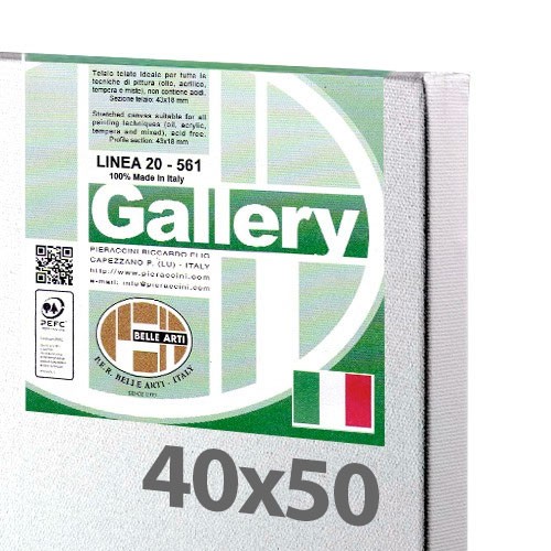 40x50 cm - Tela per pittura pronta - Pieraccini linea Gallery 20/561 - Made in Italy