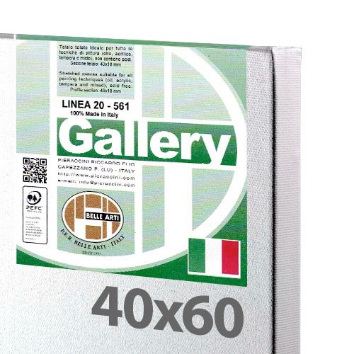 40x60 cm - Tela per pittura pronta - Pieraccini linea Gallery 20/561 - Made in Italy