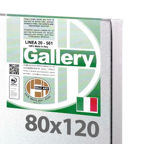 80x120 cm - Tela per pittura pronta - Pieraccini linea Gallery 20/561 - Made in Italy