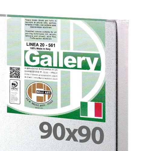 90x90 cm - Tela per dipingere pronta - Pieraccini linea Gallery 20/569 - Made in Italy