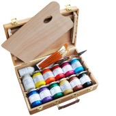 cassetta con colori acrilici cassetta in legno 