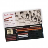 Elegante Cofanetto 18 pezzi Carre e matite per chiaro scuro - Contè