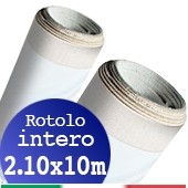 Tela in rotolo pronta grana media, Rotolo 210x1000 cm, PURO Cotone 420gr/mq, prep. standard