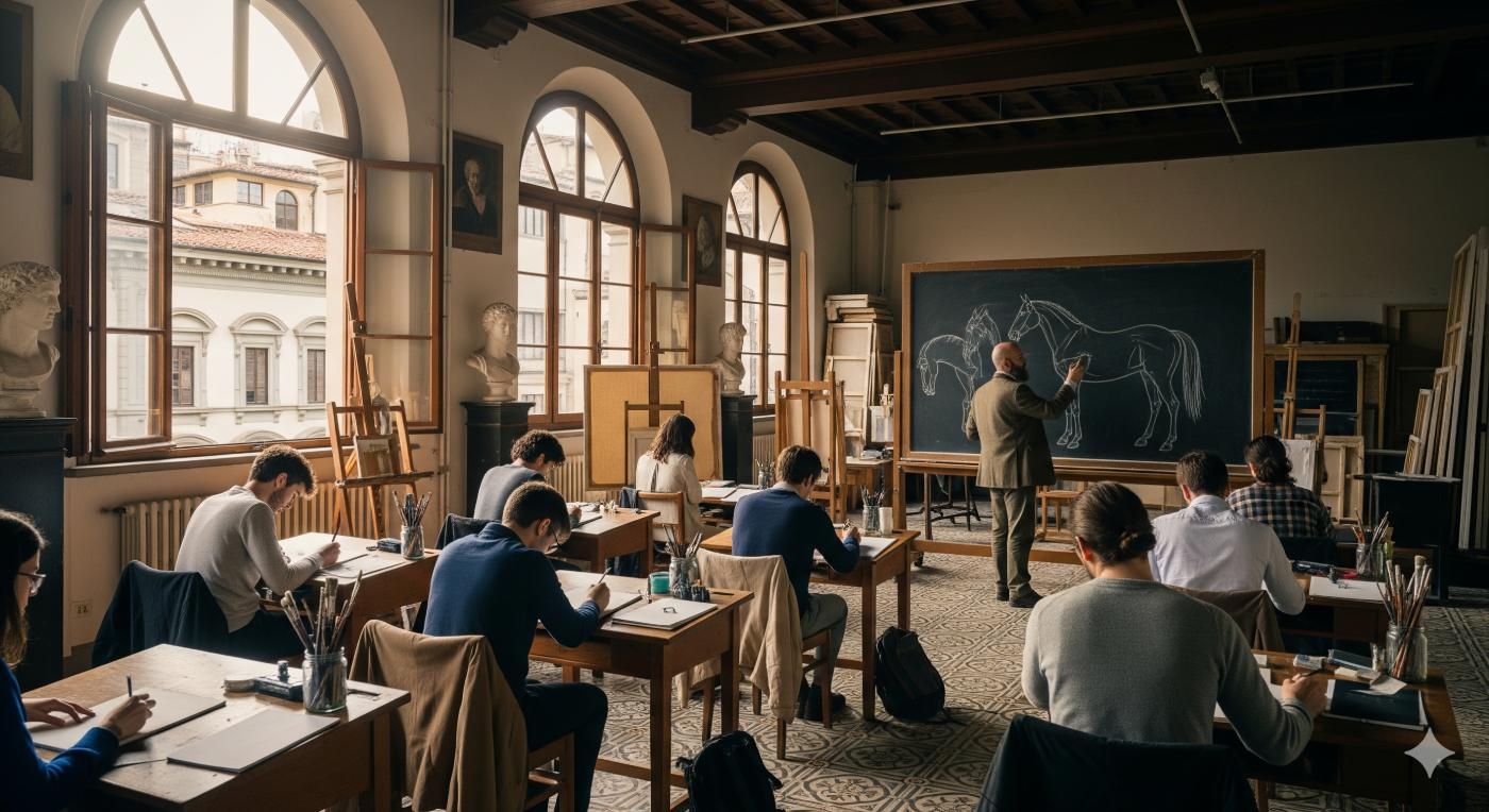 atmosfera in una accademia di belle arti