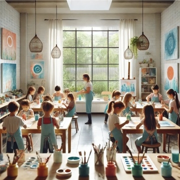 laboratorio di pigmenti in polvere scuola
